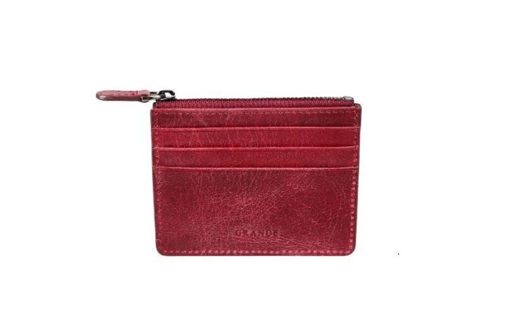 4866 3603 Leather Card Holder and Slim Minimalist Small Zipper Wallet
